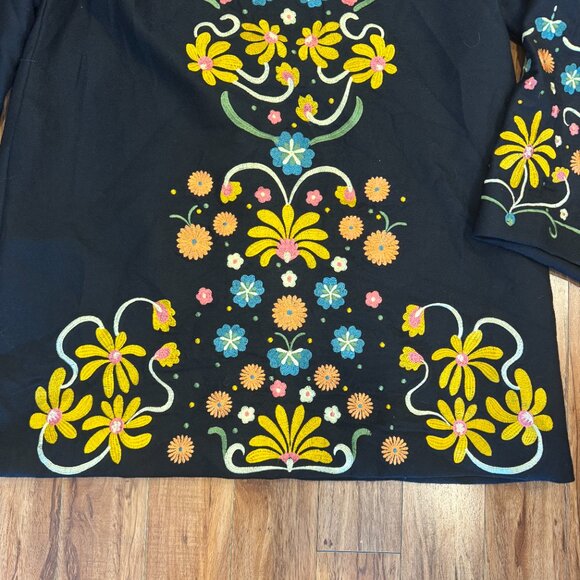 The Hippie Shake Bell NWT Micro Mini 100% Wool Embroidered Boho Dress Plus 20 - Picture 6 of 6